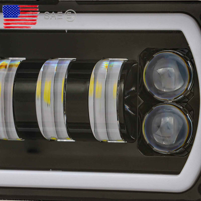 DURAFORCE LED DRL Projector Headlights Lamp For Western Star 4800 For Kenworth W900 81-19