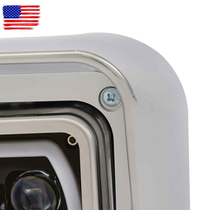 DURAFORCE LED DRL Projector Headlights Lamp For Western Star 4800 For Kenworth W900 81-19