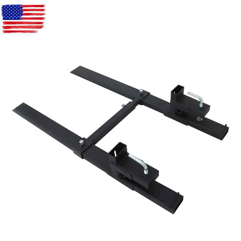 DURAFORCE 4000Lbs 60" Tractor Clamp On Pallet Forks Bucket Quick Attach W/ Stabilizer Bar