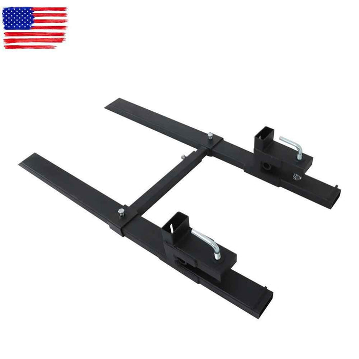 DURAFORCE 4000Lbs 60" Tractor Clamp On Pallet Forks Bucket Quick Attach W/ Stabilizer Bar