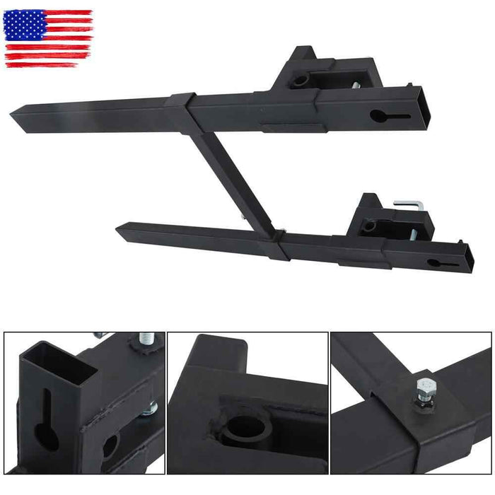 DURAFORCE 4000Lbs 60" Tractor Clamp On Pallet Forks Bucket Quick Attach W/ Stabilizer Bar