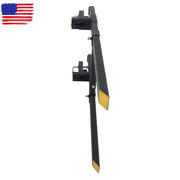 DURAFORCE 4000Lbs 60" Tractor Clamp On Pallet Forks Bucket Quick Attach W/ Stabilizer Bar