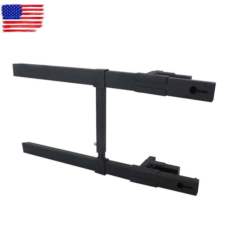 DURAFORCE 4000Lbs 60" Tractor Clamp On Pallet Forks Bucket Quick Attach W/ Stabilizer Bar
