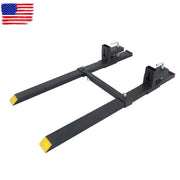 DURAFORCE 4000Lbs 60" Tractor Clamp On Pallet Forks Bucket Quick Attach W/ Stabilizer Bar
