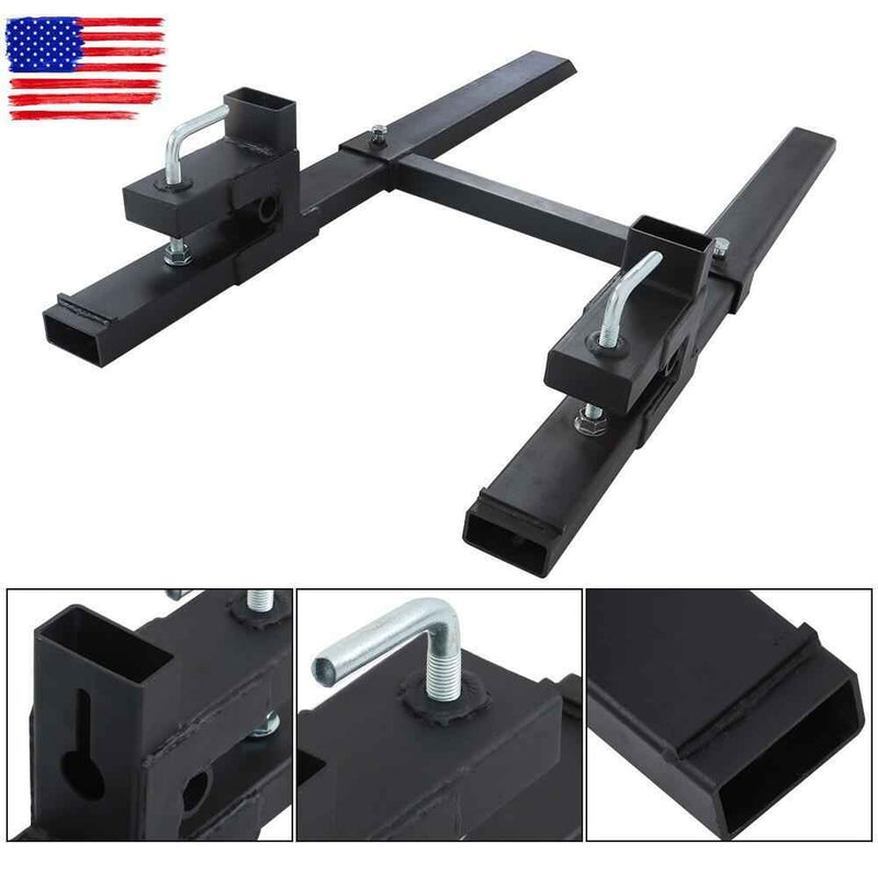 DURAFORCE 4000Lbs 60" Tractor Clamp On Pallet Forks Bucket Quick Attach W/ Stabilizer Bar