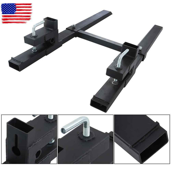 DURAFORCE 4000Lbs 60" Tractor Clamp On Pallet Forks Bucket Quick Attach W/ Stabilizer Bar