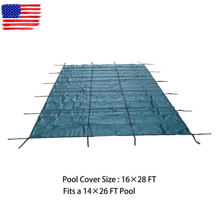 DURAFORCE Pool Safety Cover for Inground Pools 14x26 Ft Rectangle, Winter In Ground Pool