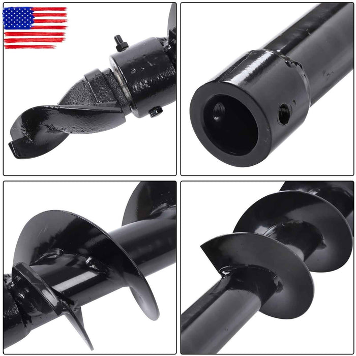 DURAFORCE 150mm diameter Auger Post Hole Attachment for mini excavator W/ Drill bit & pipe