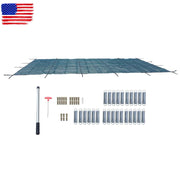DURAFORCE In Ground Pools for Swimming 20x38 ft Pool Safety Cover Rectangular Green PP
