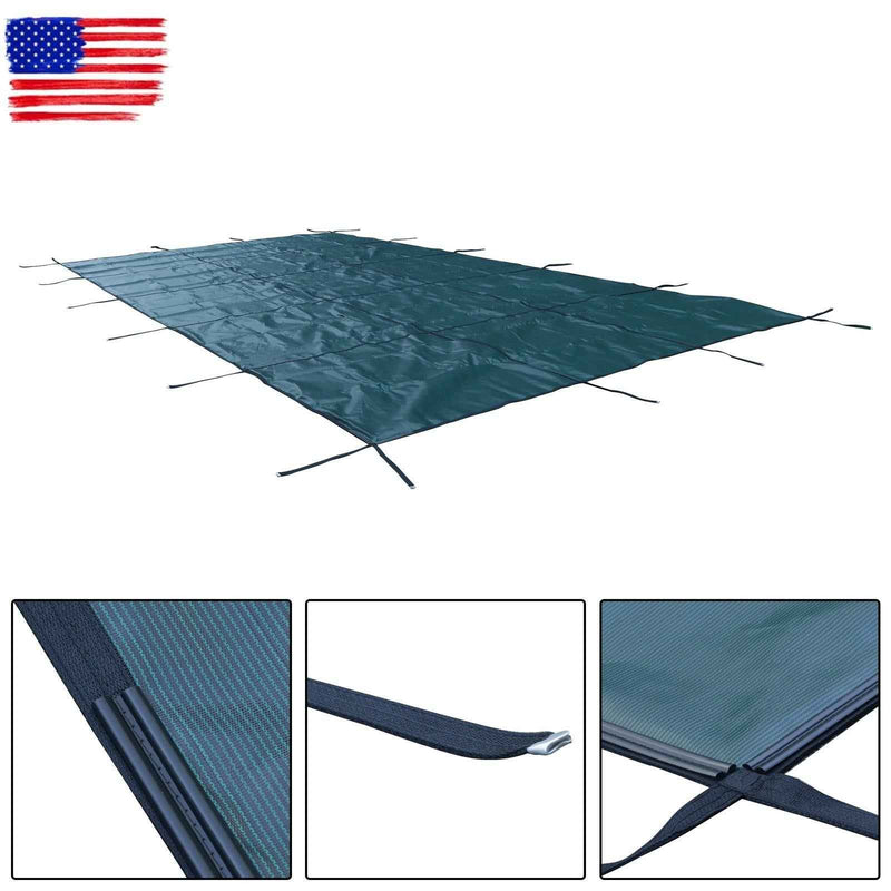 DURAFORCE In Ground Pools for Swimming 20x38 ft Pool Safety Cover Rectangular Green PP