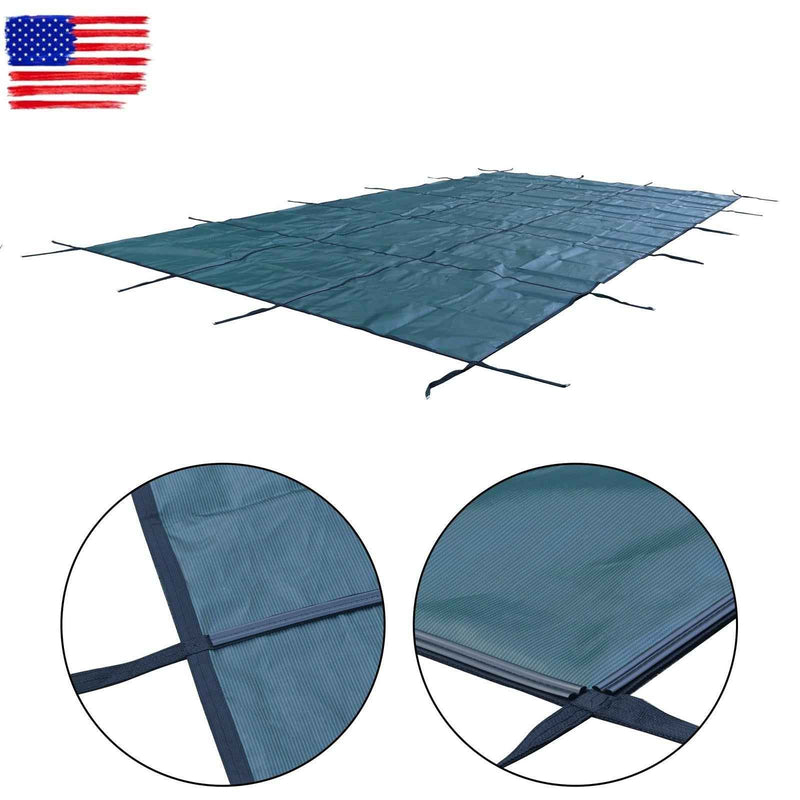 DURAFORCE In Ground Pools for Swimming 20x38 ft Pool Safety Cover Rectangular Green PP