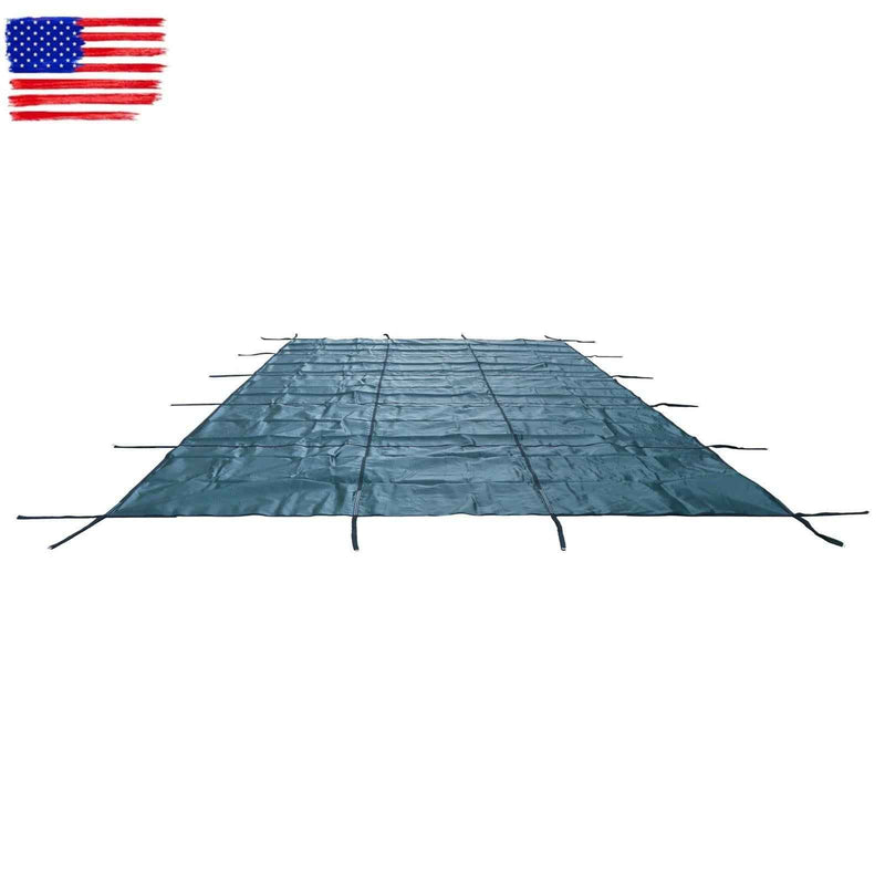 DURAFORCE In Ground Pools for Swimming 20x38 ft Pool Safety Cover Rectangular Green PP