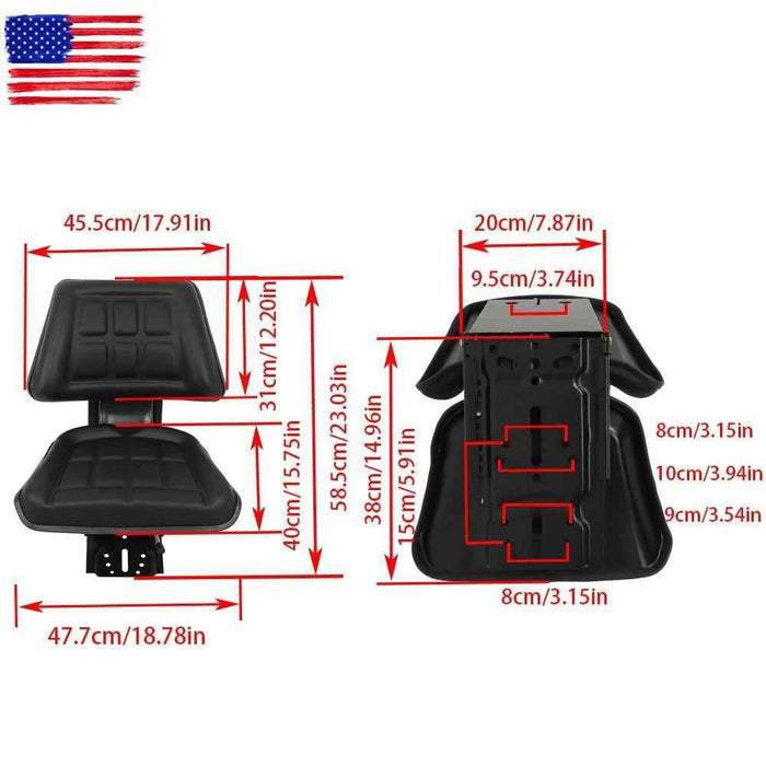 DURAFORCE Black Tractor 3300 3910 3930 Suspension Seat（no armrest）For Ford / New Holland