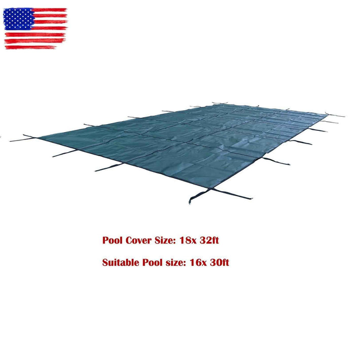 DURAFORCE 18x32FT Swimming Pool Safety Cover Rectangular for Underground & Inground Pool