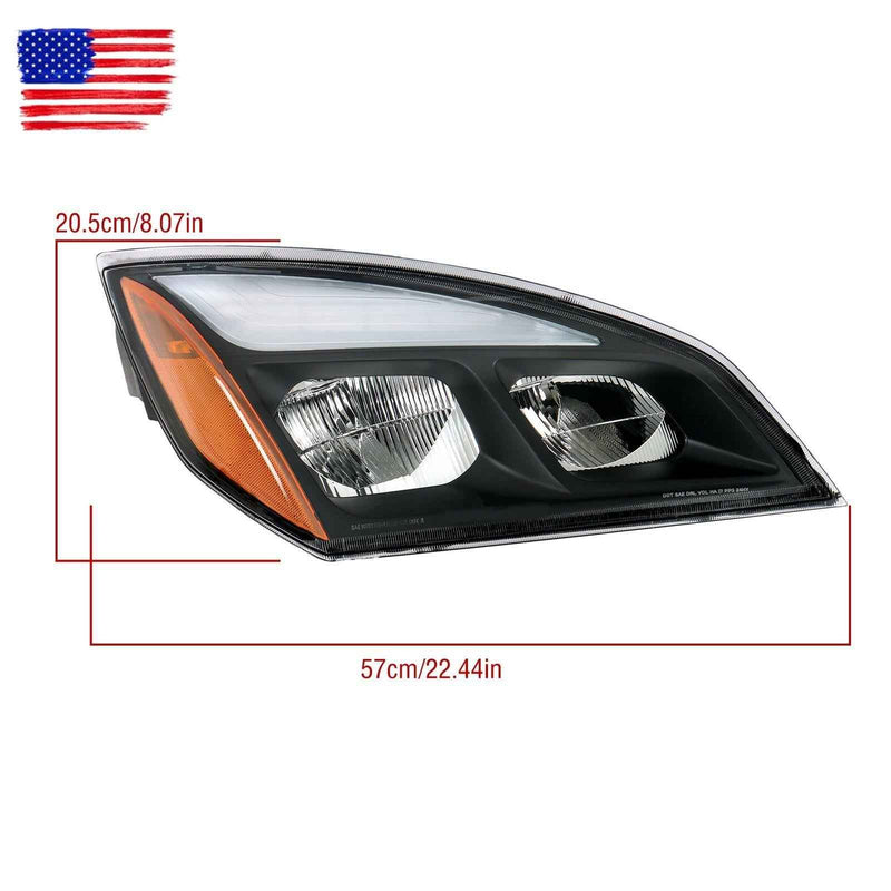 DURAFORCE Right LED Headlight Headlamp For Freightliner Cascadia 2018-2023 A6601405003