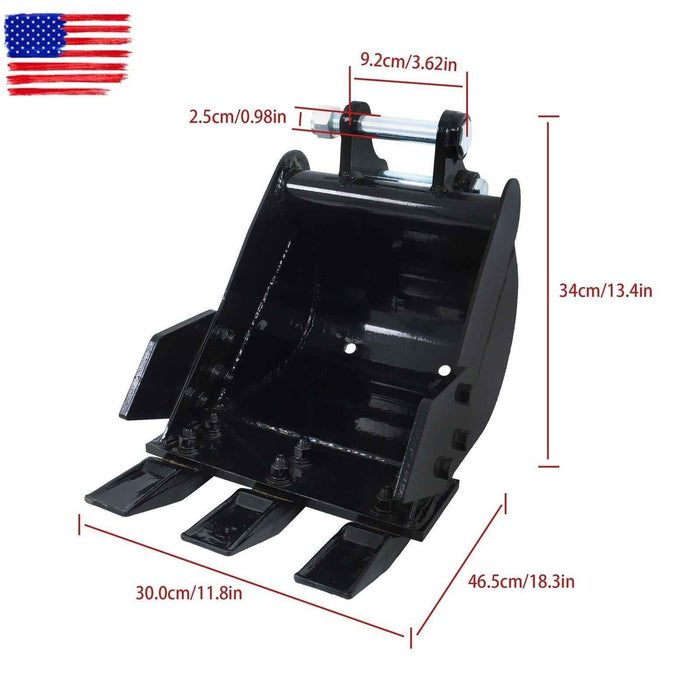 DURAFORCE 300mm Narrow Bucket For 1-2 Ton Mini Excavator Attachment w/ Teeth Bucket