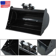 DURAFORCE For Mini Excavator Accessories Flat Plain No Teeth Bucket Attachment 600mm