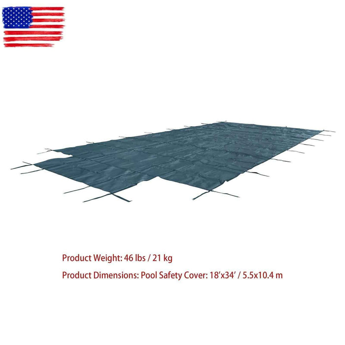 DURAFORCE Winter Rectangle Above Inground Swimming Pool Heavy Duty Safety Cover 18×36FT