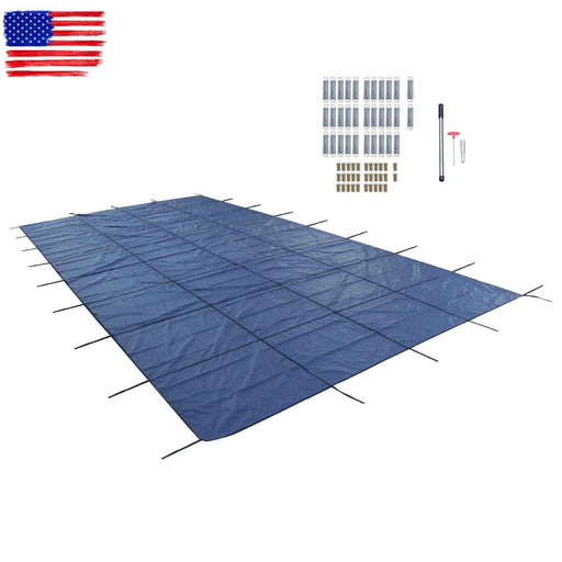 DURAFORCE Winter Rectangle Above Inground Swimming Pool Heavy Duty Safety Cover 27×47FT