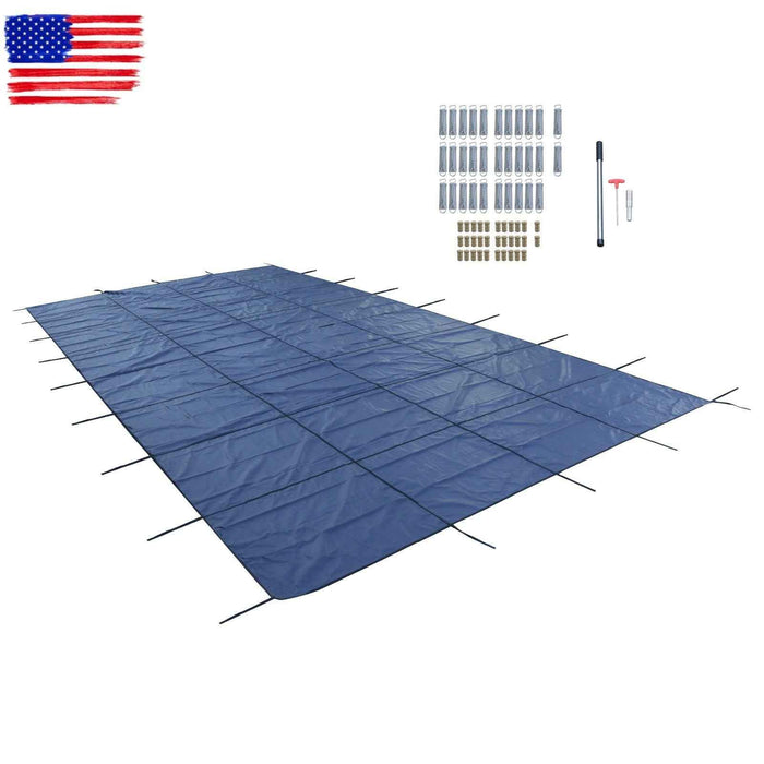 DURAFORCE Winter Rectangle Above Inground Swimming Pool Heavy Duty Safety Cover 27×47FT