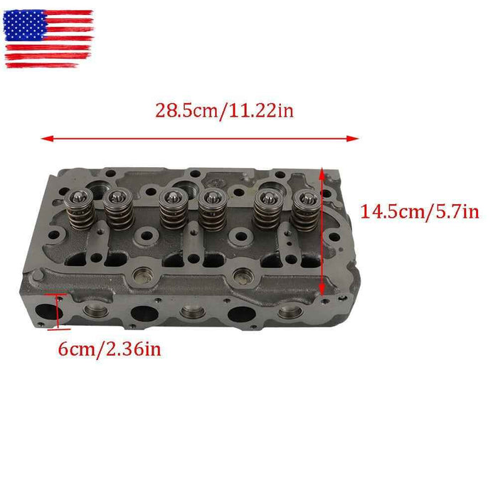DURAFORCE 15371-03044 For Kubota D750 Engine Complete Cylinder Head Assy & Full Gasket Kit