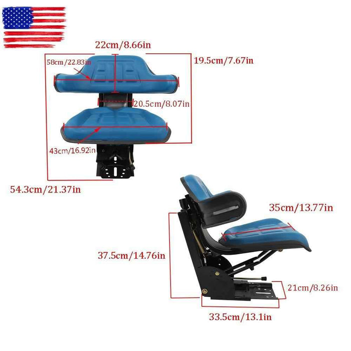 DURAFORCE Blue Tractor Suspension Seat For Ford 2000 2600 2610 3000 4000 3600 4600 3910
