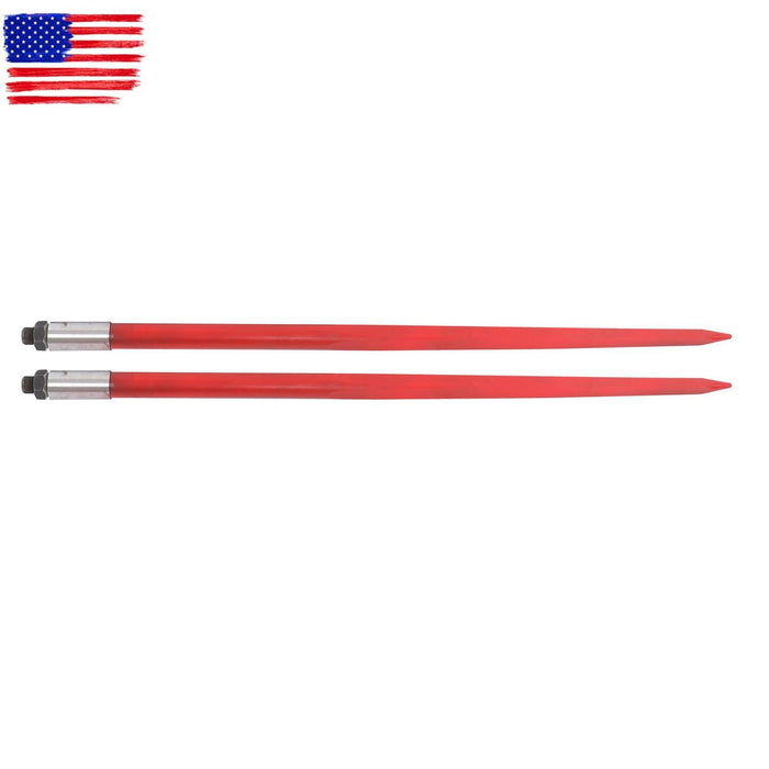 DURAFORCE 2Pcs 49" Hay Spike Bale Spears 4500lb Cap Each Skid Steer Attachments Tractor