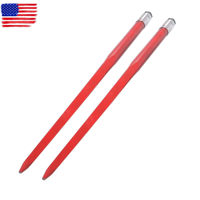 DURAFORCE 2Pcs 49" Hay Spike Bale Spears 4500lb Cap Each Skid Steer Attachments Tractor