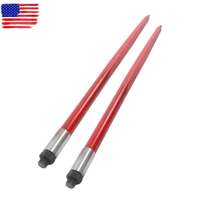 DURAFORCE 2Pcs 49" Hay Spike Bale Spears 4500lb Cap Each Skid Steer Attachments Tractor