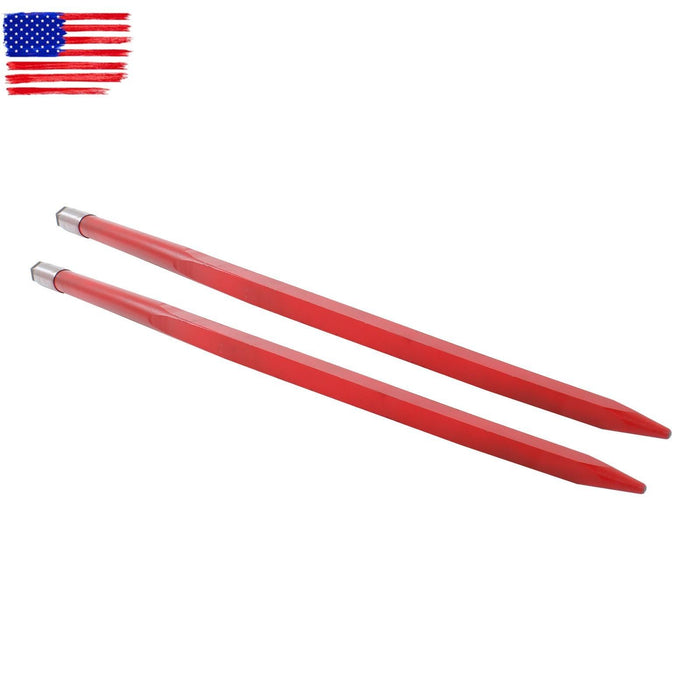 DURAFORCE 2Pcs 49" Hay Spike Bale Spears 4500lb Cap Each Skid Steer Attachments Tractor