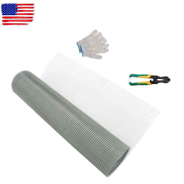 DURAFORCE Galvanized Welded Wire Mesh Chicken Poultry Fence Mesh Roll 48"x100' 1/2 inch