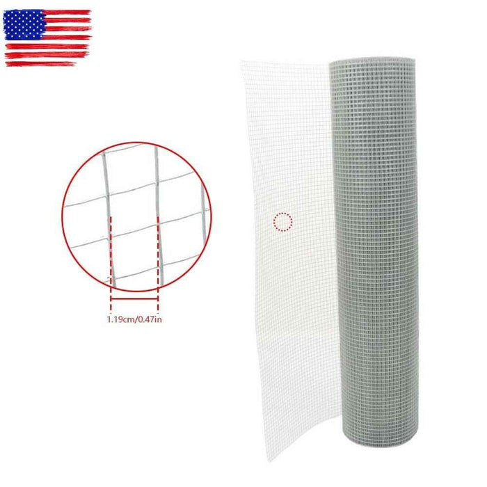 DURAFORCE Galvanized Welded Wire Mesh Chicken Poultry Fence Mesh Roll 48"x100' 1/2 inch