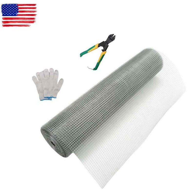 DURAFORCE Galvanized Welded Wire Mesh Chicken Poultry Fence Mesh Roll 48"x100' 1/2 inch