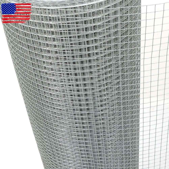 DURAFORCE Galvanized Welded Wire Mesh Chicken Poultry Fence Mesh Roll 48"x100' 1/2 inch