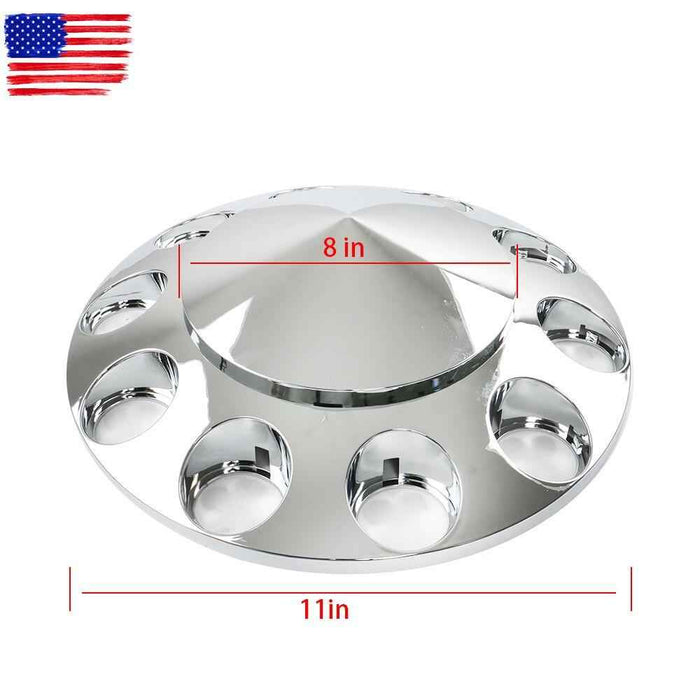 DURAFORCE Front & Rear Semi Truck Wheel Axle Covers Spiked Chrome Hub Cover Kit 33mm