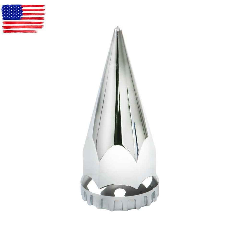 DURAFORCE Front & Rear Semi Truck Wheel Axle Covers Spiked Chrome Hub Cover Kit 33mm