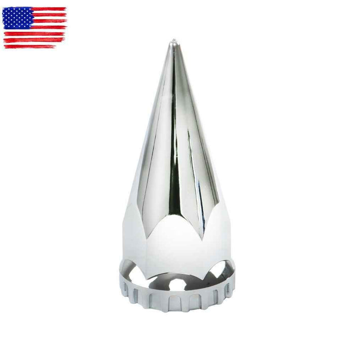 DURAFORCE Front & Rear Semi Truck Wheel Axle Covers Spiked Chrome Hub Cover Kit 33mm