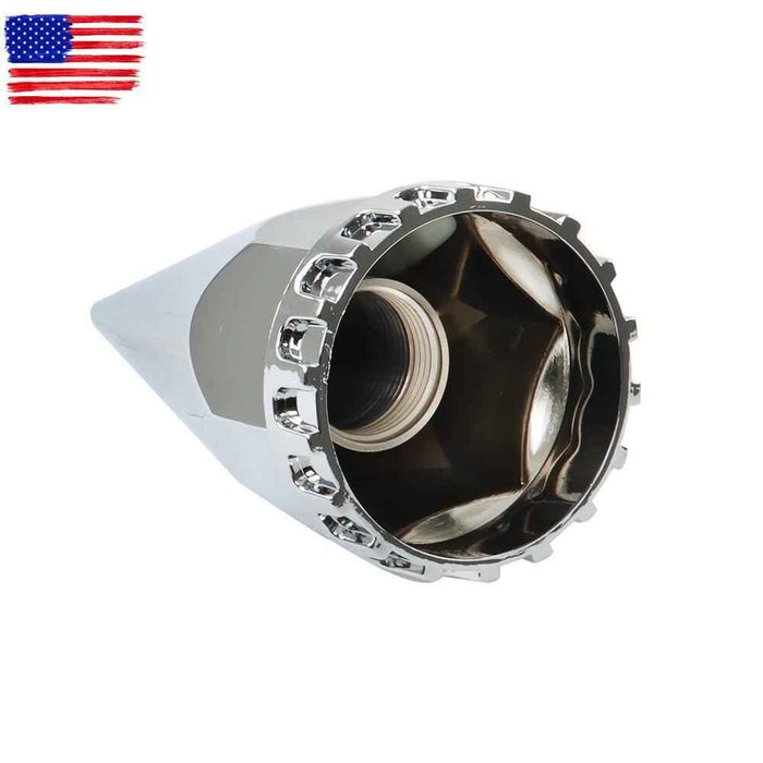 DURAFORCE Front & Rear Semi Truck Wheel Axle Covers Spiked Chrome Hub Cover Kit 33mm