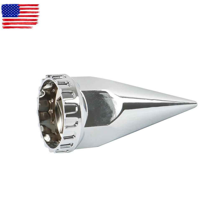 DURAFORCE Front & Rear Semi Truck Wheel Axle Covers Spiked Chrome Hub Cover Kit 33mm