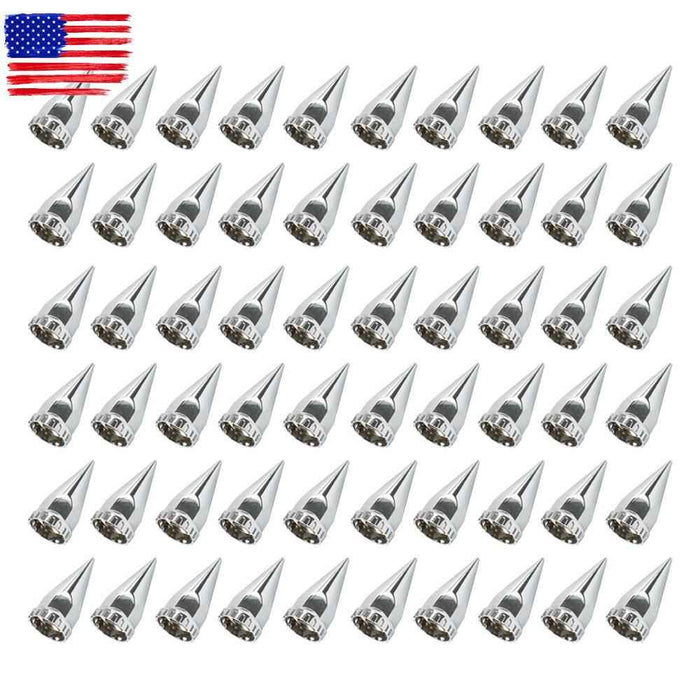 DURAFORCE Front & Rear Semi Truck Wheel Axle Covers Spiked Chrome Hub Cover Kit 33mm