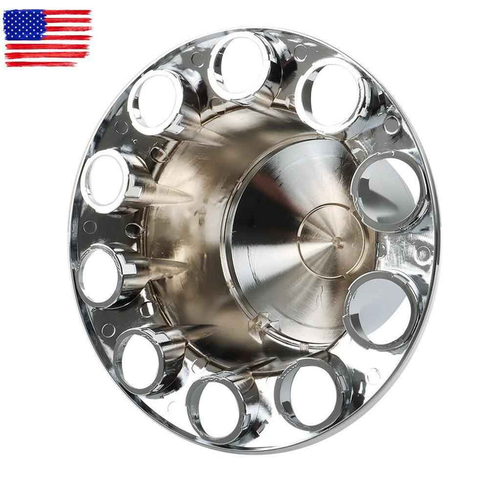 DURAFORCE Front & Rear Semi Truck Wheel Axle Covers Spiked Chrome Hub Cover Kit 33mm