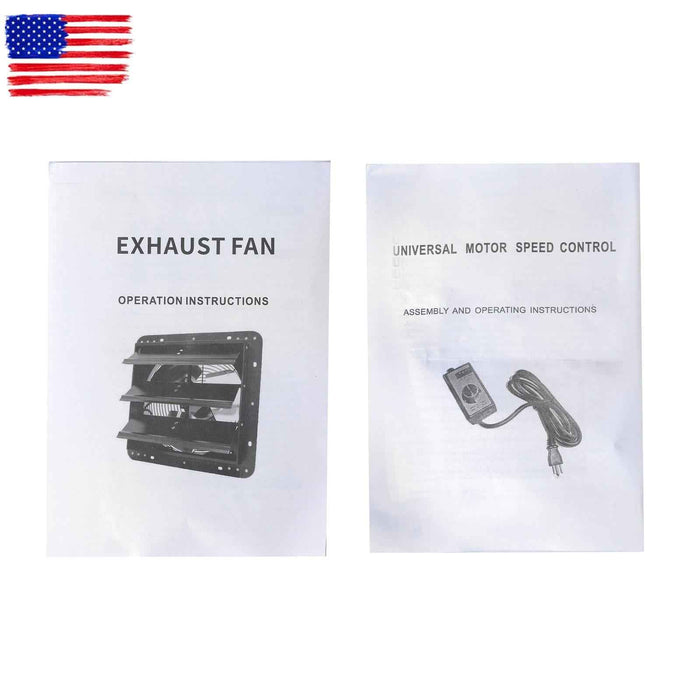 DURAFORCE Shutter Exhaust Fan 24 Inch W/ Speed Controller And 1.65M Power Cord 4120CFM