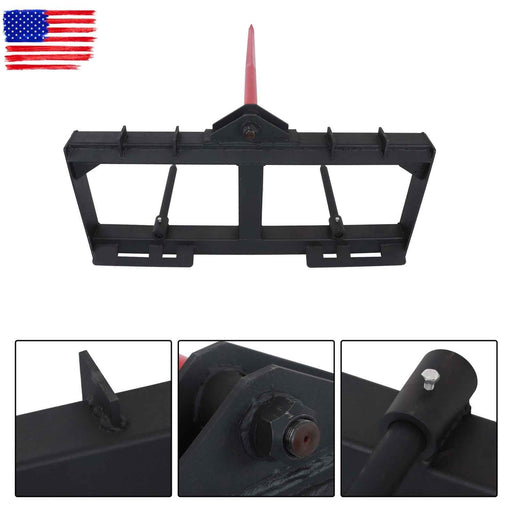 DURAFORCE Skid Steer 49" Hay Bale Spear Attachment Heavy Duty Tractor Bale Handling Hitch