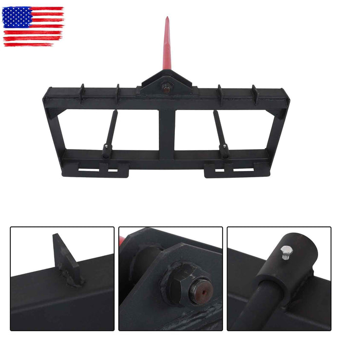 DURAFORCE Skid Steer 49" Hay Bale Spear Attachment Heavy Duty Tractor Bale Handling Hitch