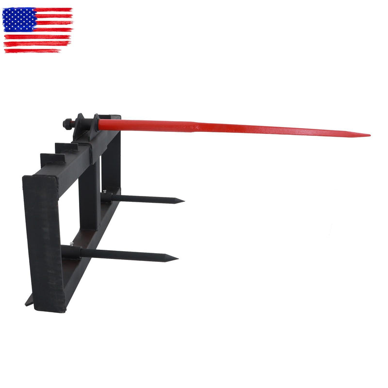DURAFORCE Skid Steer 49" Hay Bale Spear Attachment Heavy Duty Tractor Bale Handling Hitch