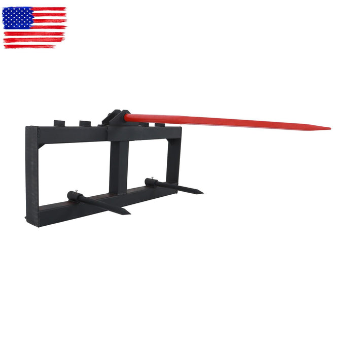 DURAFORCE Skid Steer 49" Hay Bale Spear Attachment Heavy Duty Tractor Bale Handling Hitch