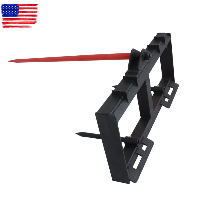 DURAFORCE Skid Steer 49" Hay Bale Spear Attachment Heavy Duty Tractor Bale Handling Hitch