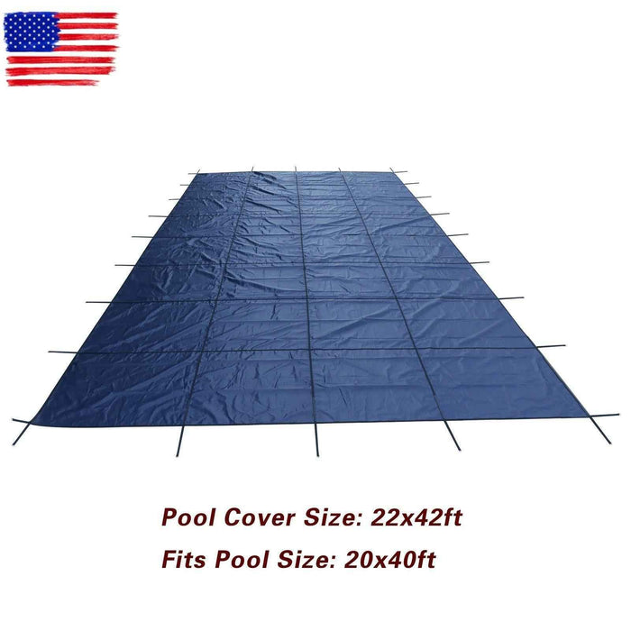 DURAFORCE Winter Rectangle Above Inground Swimming Pool Heavy Duty Safety Cover 22×42FT