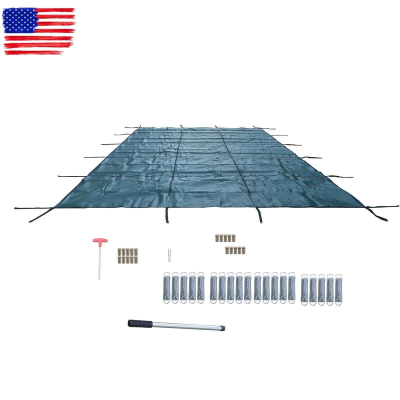 DURAFORCE Pool Safety Cover for Inground Pools 12x24 Ft Rectangle, Winter In Ground Pool