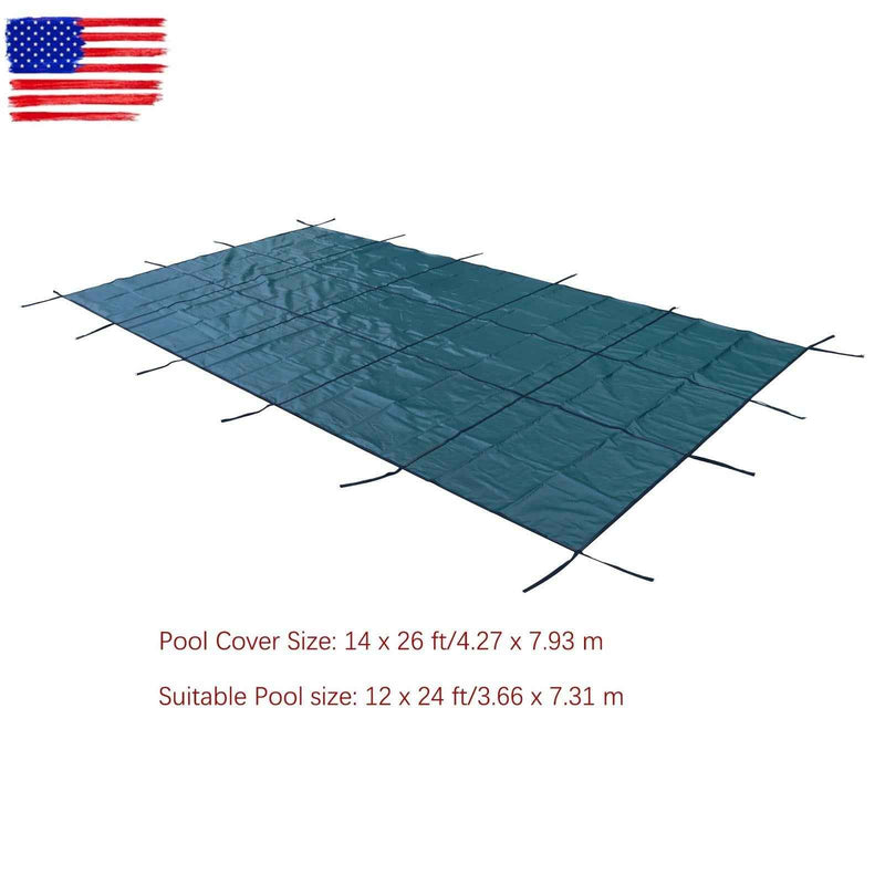 DURAFORCE Pool Safety Cover for Inground Pools 12x24 Ft Rectangle, Winter In Ground Pool